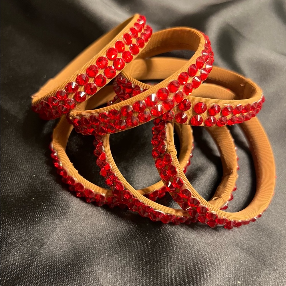 Red and Brown Beaded Bracelets with Traditional Craftsmanship